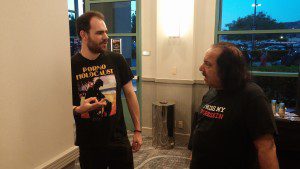 Talking about Porno Holocaust with Ron Jeremy. Notice his expression.