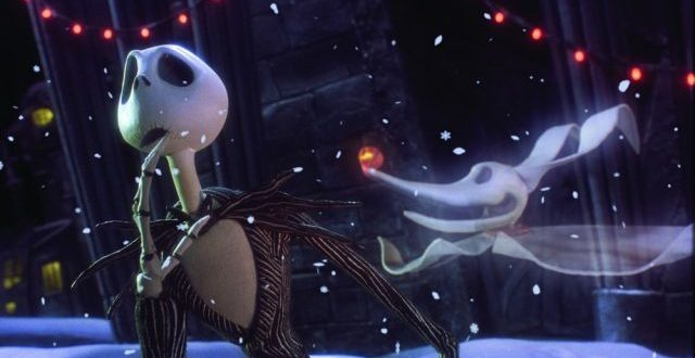 Jack Skellington and Zero from the stop-motion animation movie "The Nightmare Before Christmas".