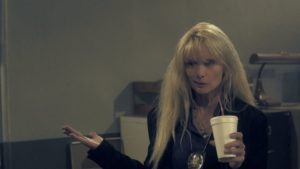 Laurene Landon, blonde woman with coffee, Syndicate Smasher