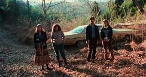 The Evil Dead, Bruce Campbell, Sam Raimi, teens in woods by car