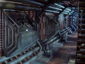 Spaceship corridor in Ridley Scott's Alien