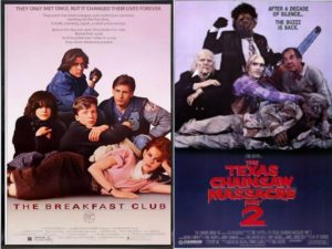 breakfast club, texas chainsaw massacre 2, posters